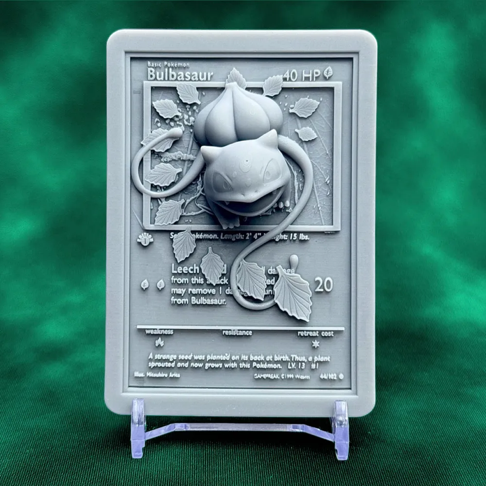 Bulbasaur 3D Printable Pokmon Card; Pokemon TCG - Free 3D Print Model -  MakerWorld