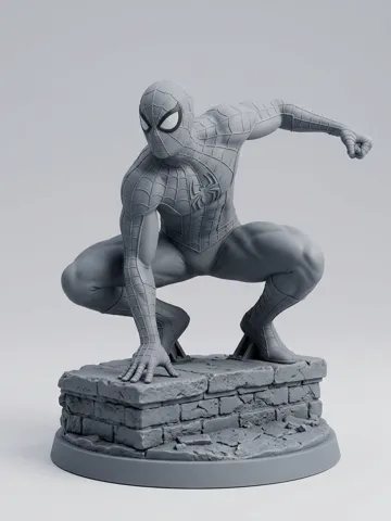 Figura decorativa: Spider-Man Rooftop Crouch Hero Statue — vista de referencia 2