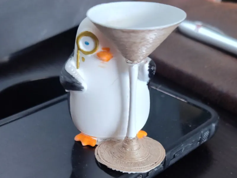 Fancy Penguin with Martini Glass