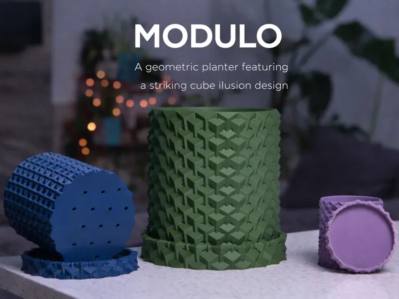 MODULO – Isometric Illusion Planter with Drip Tray