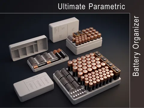 Organizador: Ultimate Parametric Battery Organizer — referencia de MakerWorld