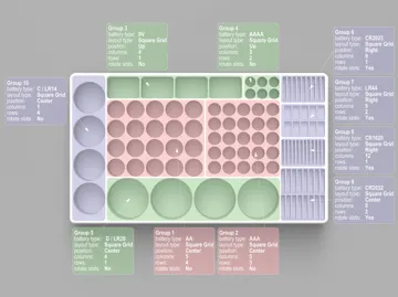 Organizador: Ultimate Parametric Battery Organizer — vista de referencia 3