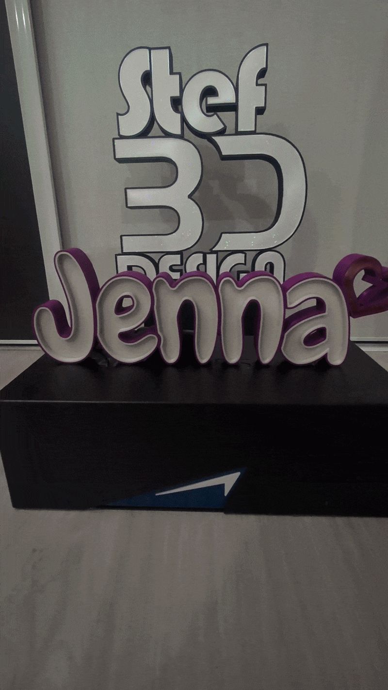 Jenna : Prénom Lumineux LED & Cœur Stylisé