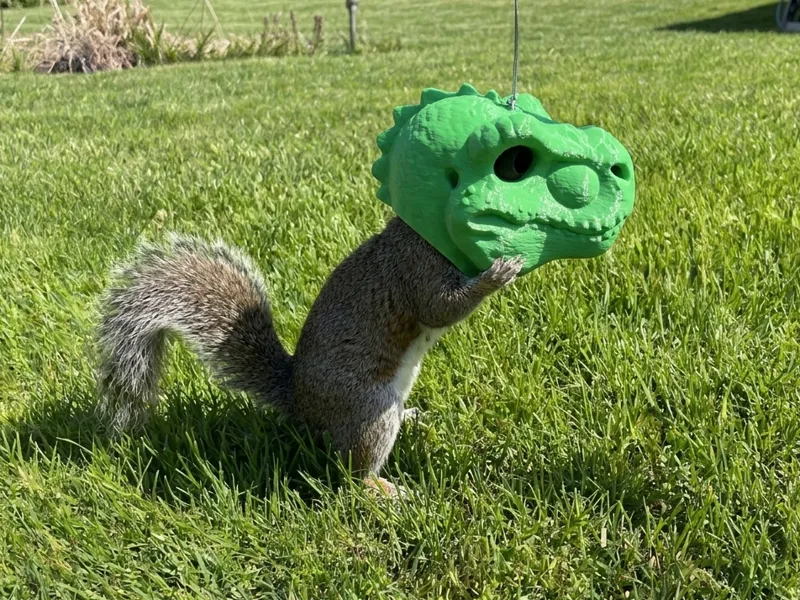 Squirrelysaurus Rex: T-Rex Head Squirrel Feeder