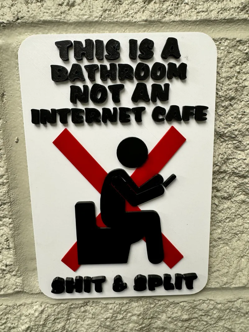 Sh!t & Split Bathroom Sign 3 Color AMS