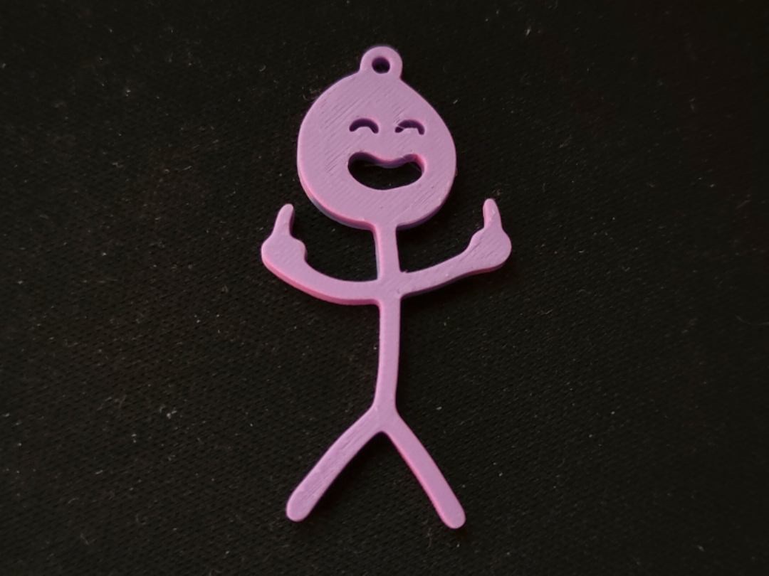 middle finger embarrassed stickman keychain