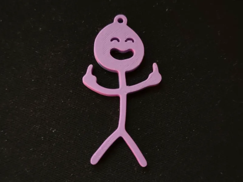 middle finger embarrassed stickman keychain