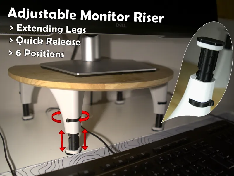 AMR | Adjustable Monitor Riser | 6 Positions & TPU
