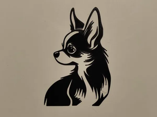 Silhouette chihuahua, décoration murale