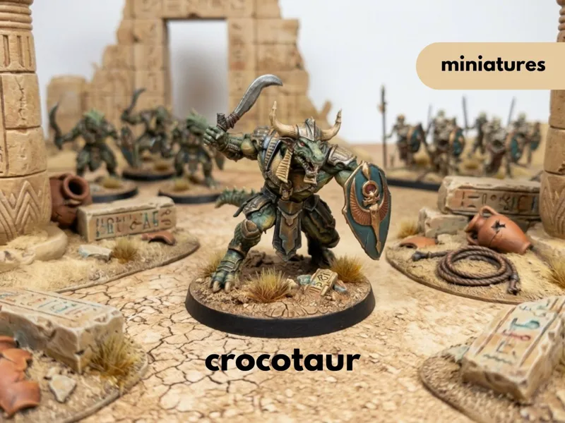 Crocotaur Ancient Warrior Minis - DnD, tabletop