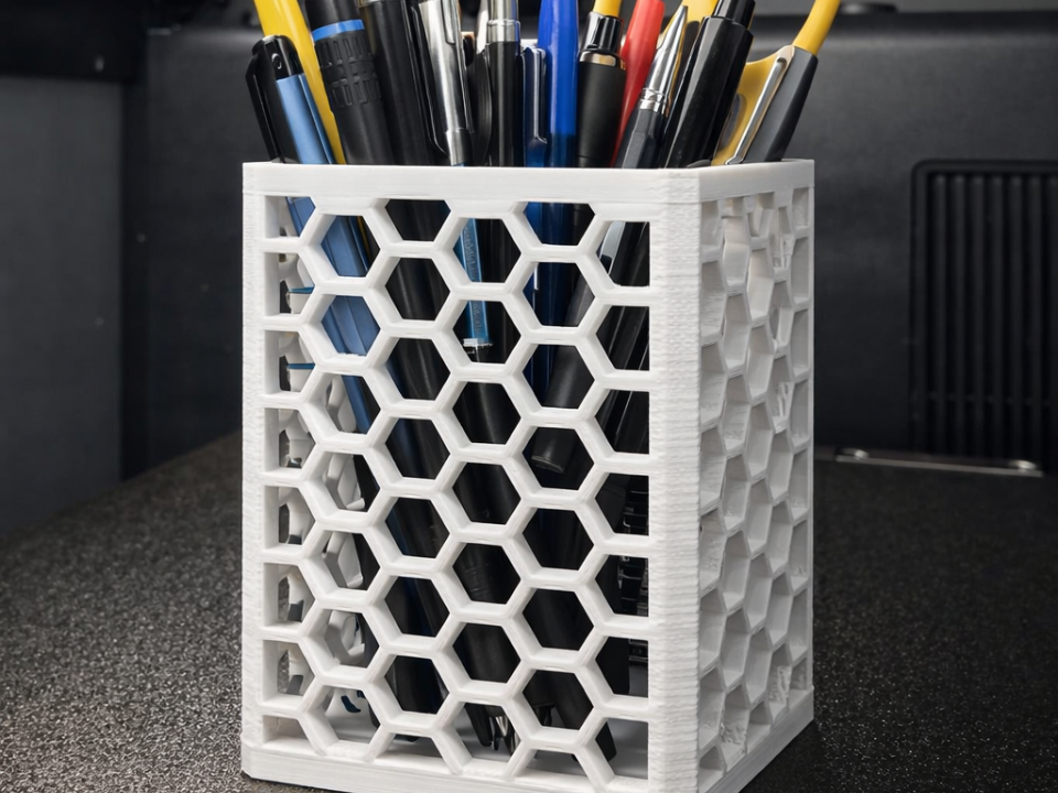 Honeycomb Pencil Holder  Modern Hex Desk Organizer