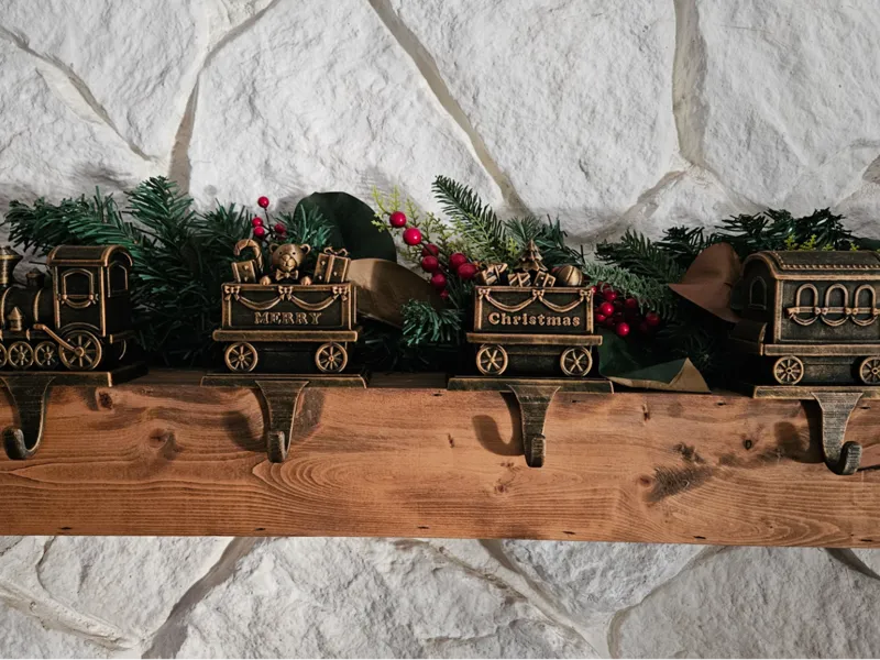 Vintage Train Stocking holders