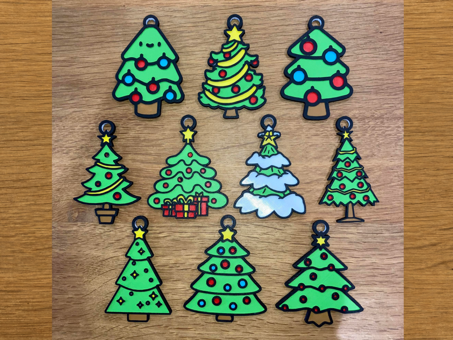 Décoration de Noël - sapin, guirlande, retroviseur 3D model