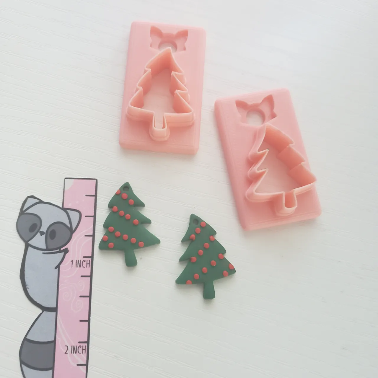 Stylized Christmas Tree PolymerClay Earring Cutter view 2