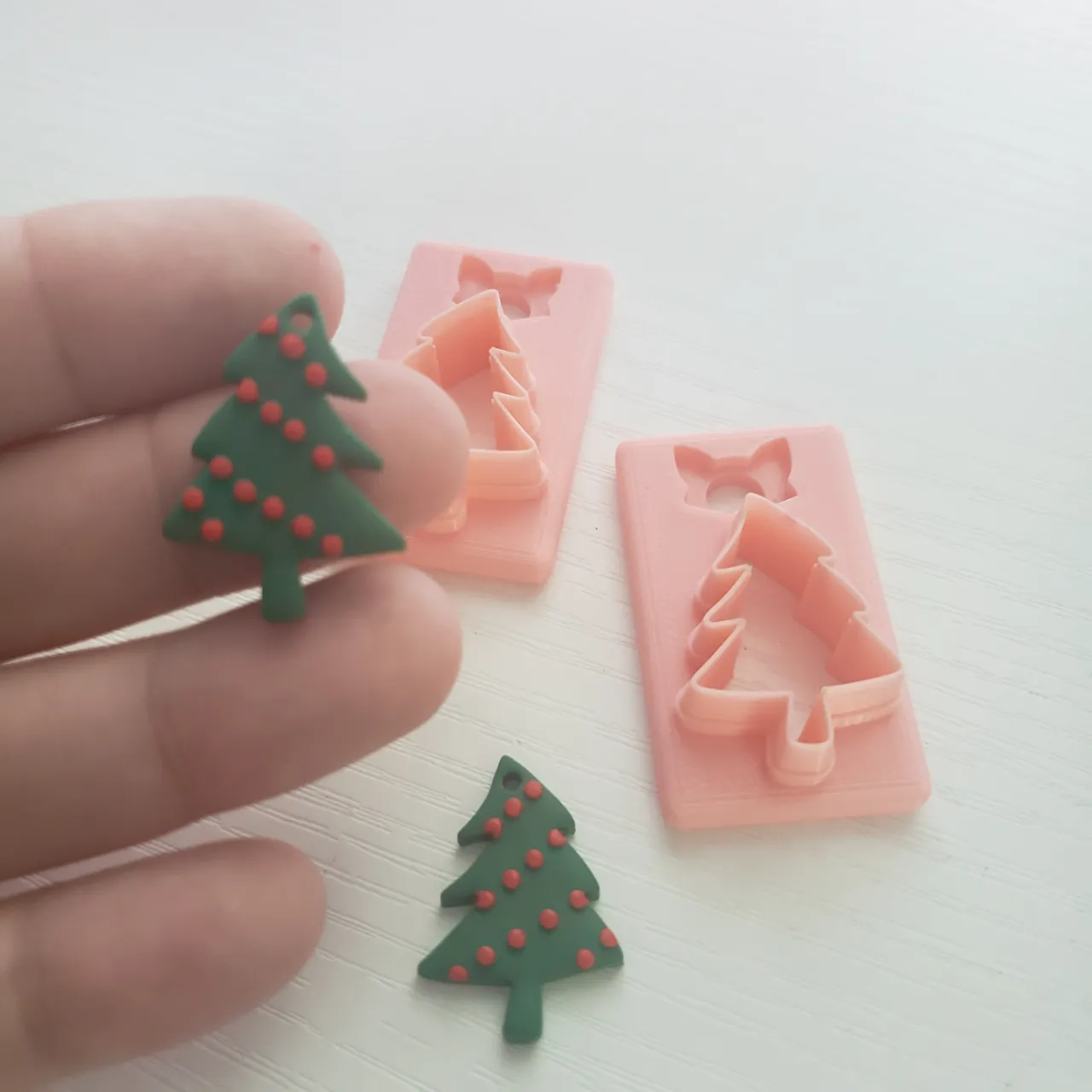Stylized Christmas Tree PolymerClay Earring Cutter view 3