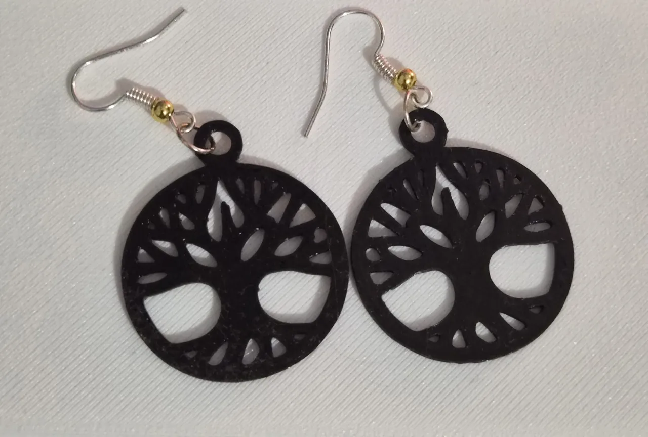 Circular tree Earrings view 2