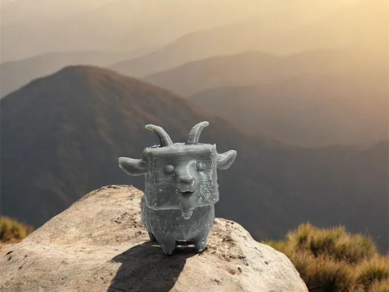 Cute Mountain Goat – 3D Printed Miniature Figurine