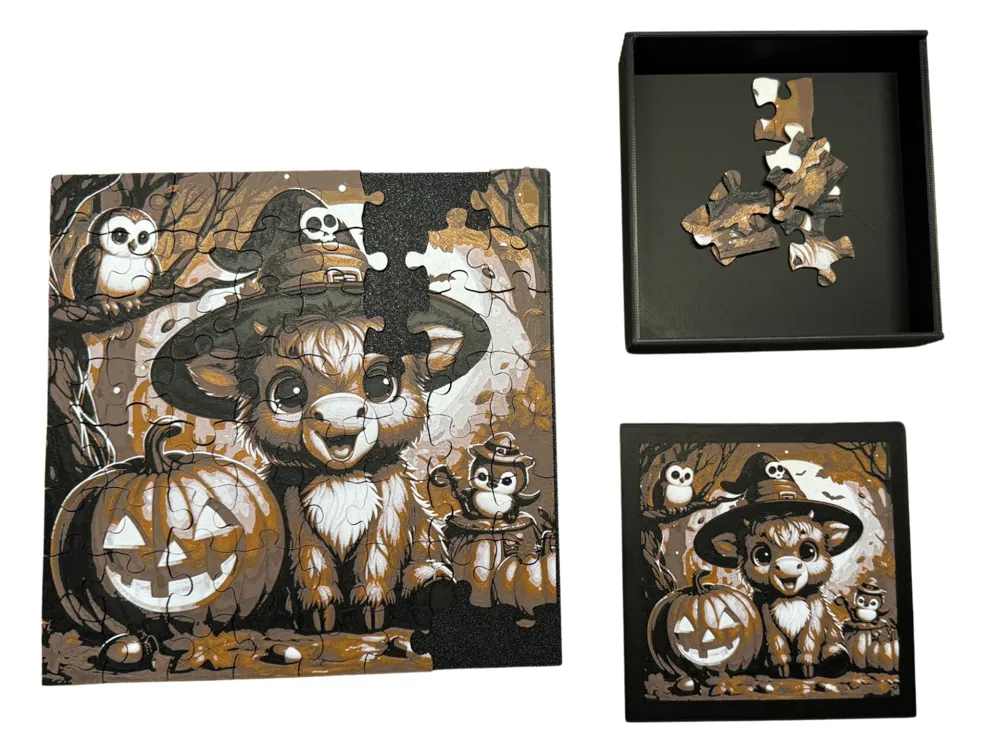 Puzzles (Various) - Halloween Highland Cow