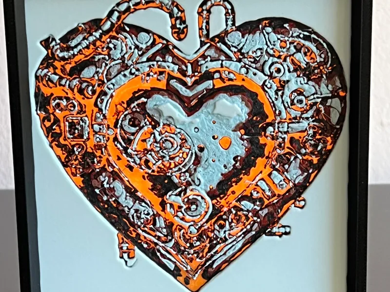 Hueforge- Art Lithophane-Herzbild mit Licht Effekt