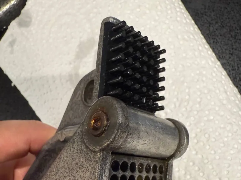 Cleaning plate for garlic press