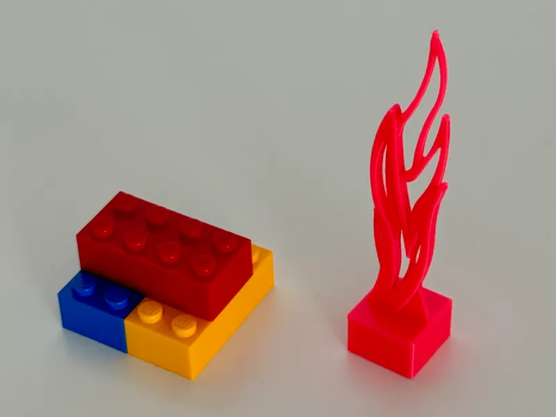 Klemmbaustein mit Feuer, Feuerstein