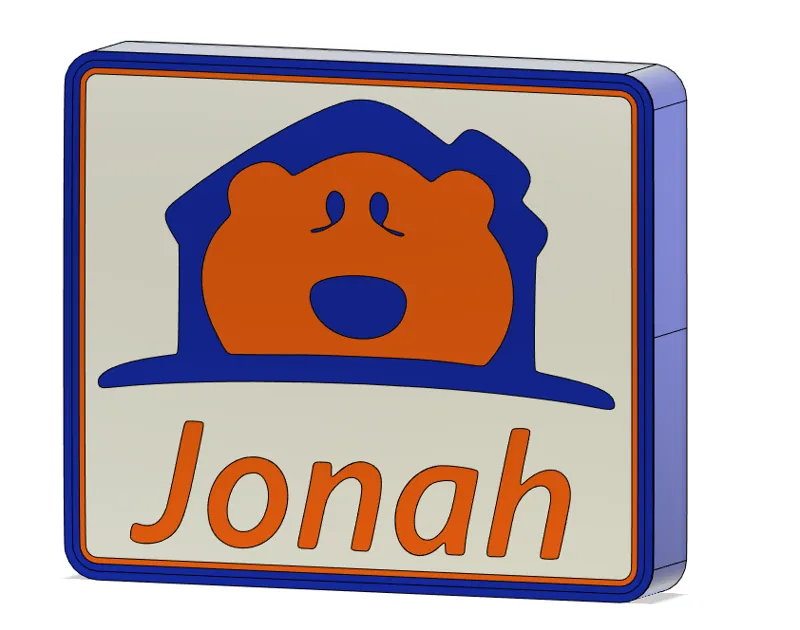 Bear in the Big blue House light box with name