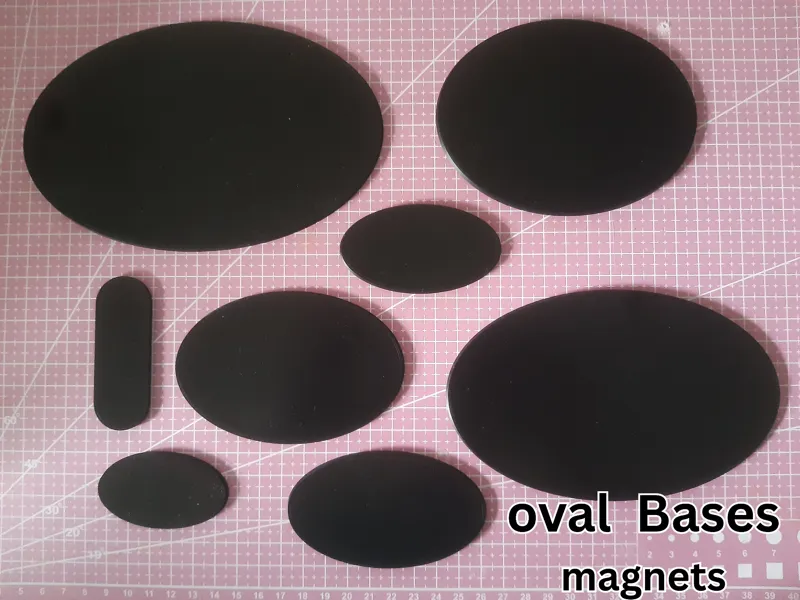 Oval Bases - all sizes - for magnets