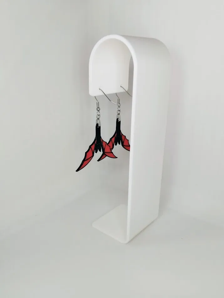 Bat Wing Earrings – Gothic 3D Print view 3