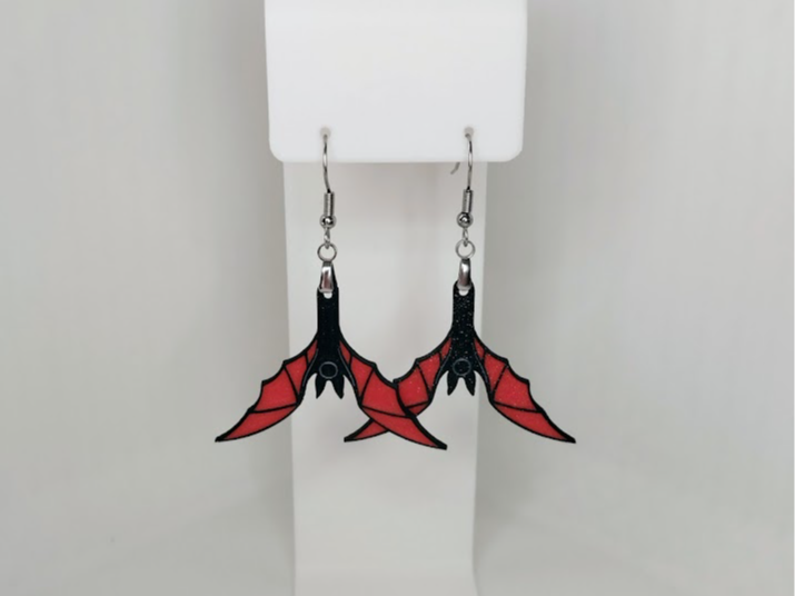 Bat Wing Earrings – Gothic 3D Print