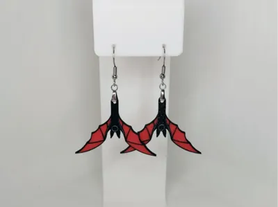 Bat Wing Earrings – Gothic 3D Print