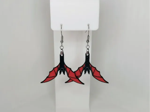 Bat Wing Earrings – Gothic 3D Print
