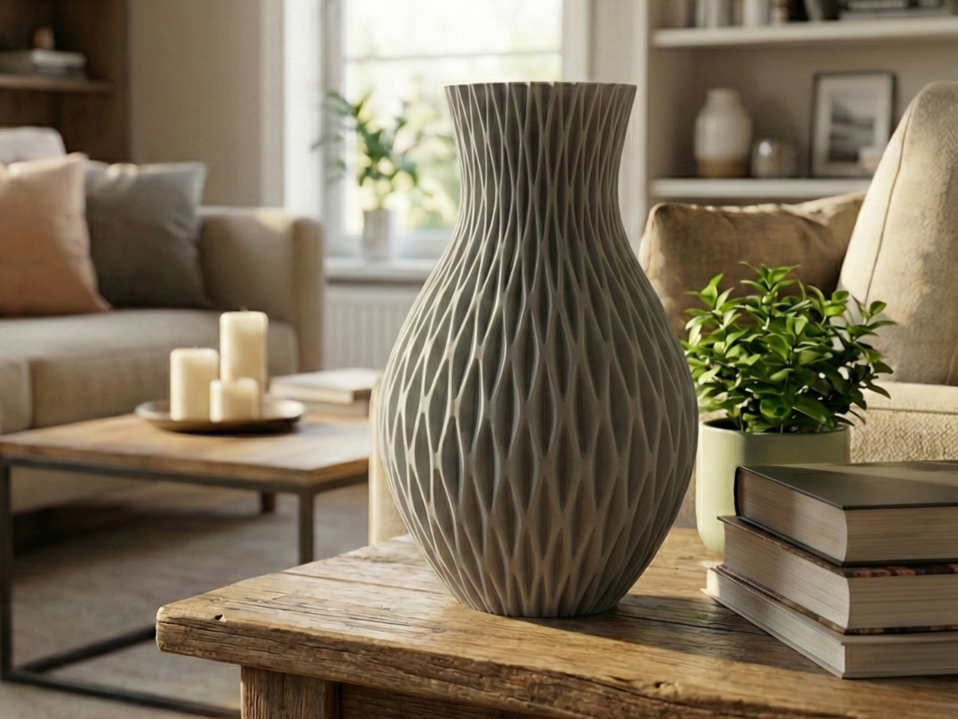 Modern Geometric Vertex Pattern Vase