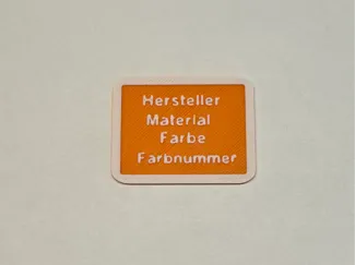 Filamentschild und Farbmuster