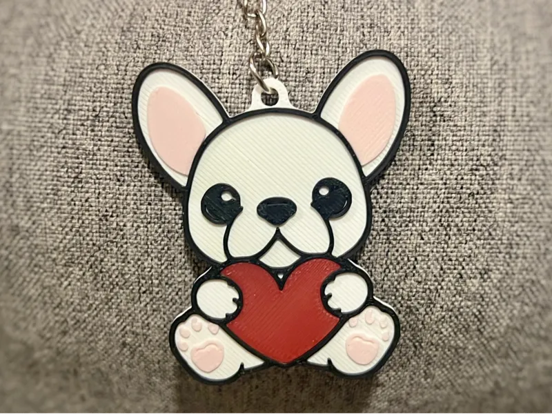 French Bulldog heart - Valentine's Day Keychain