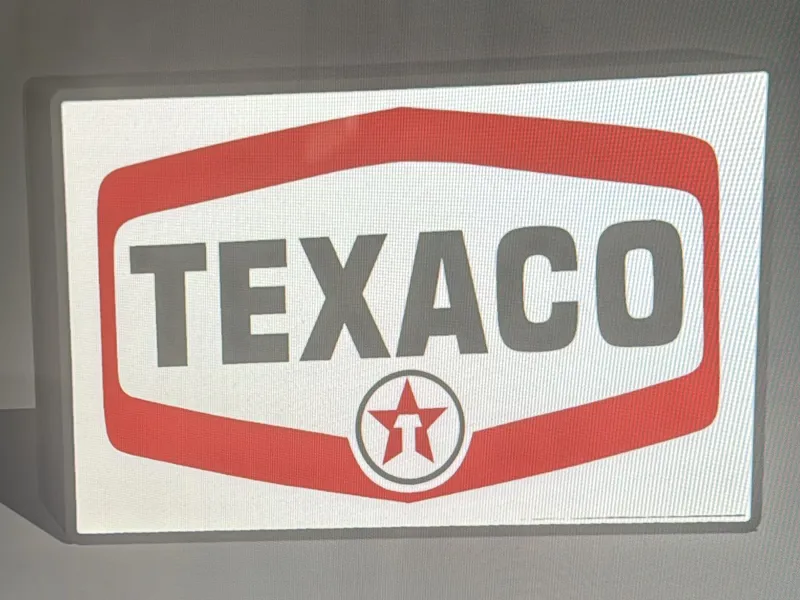 Schöne Texaco Light Box für den Schreibtisch
