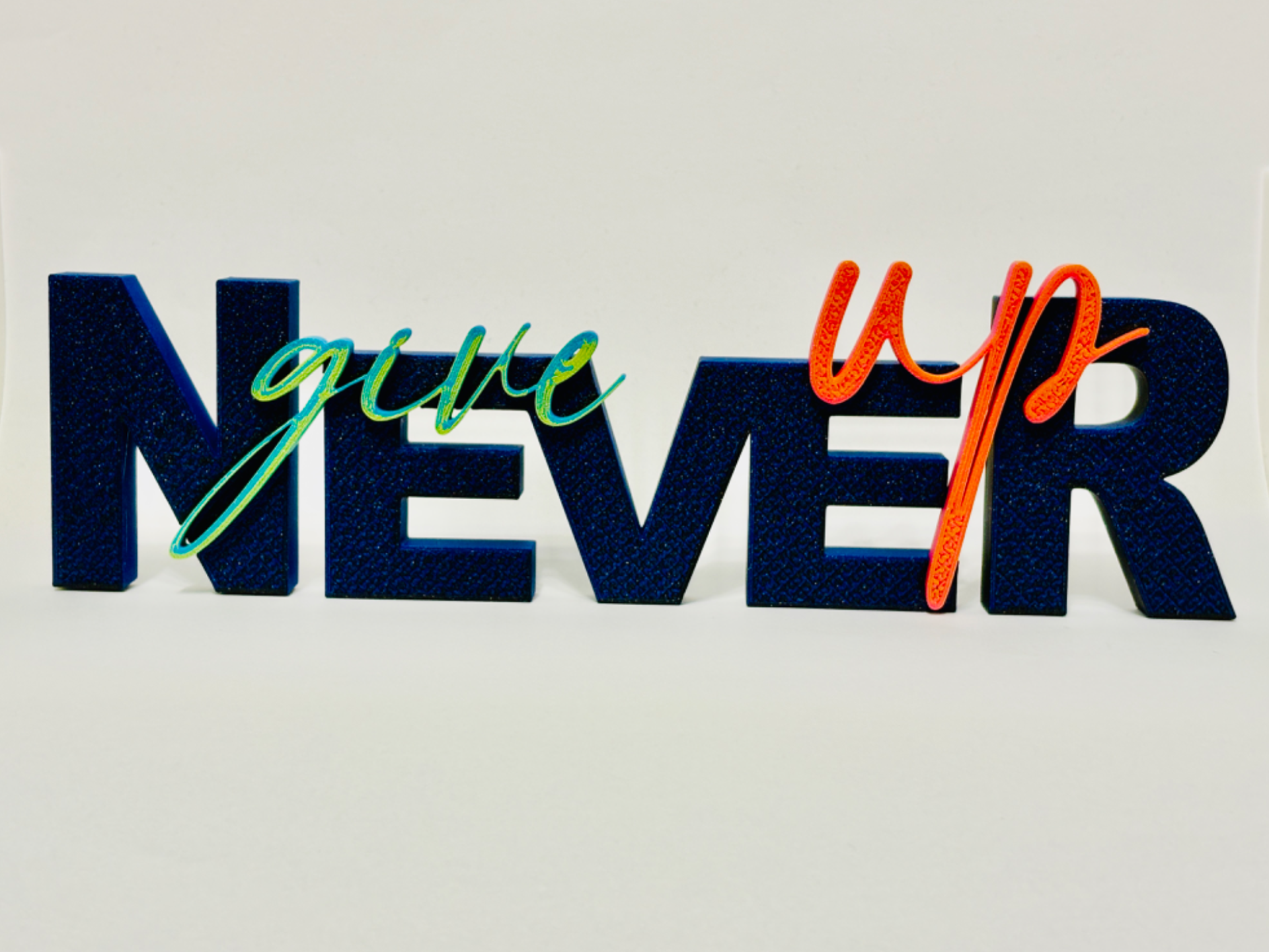 Never Give Up – Motivational 3D Wall Decor
