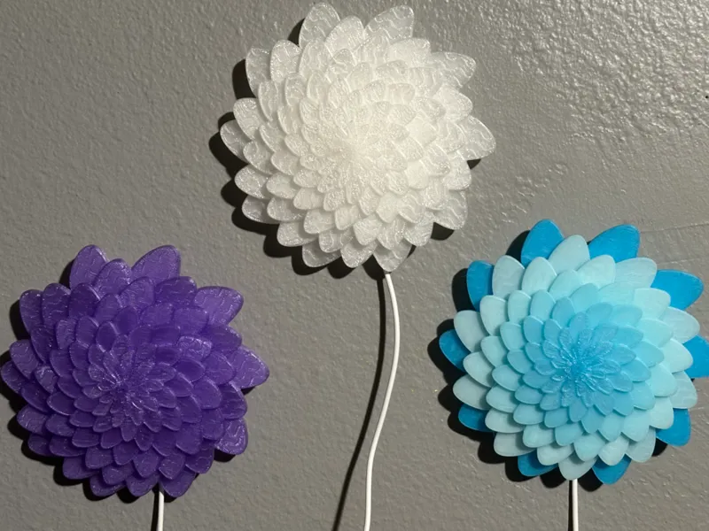 Glowing Dahlia Flower Wall Art for Lamp Kit MH001