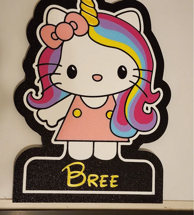 Unicorn Hello Kitty LightBox with Name Plate