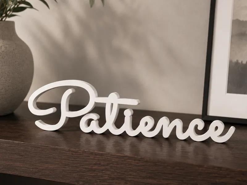 Patience Decor Stand – Modern Motivational Sign