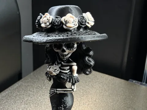Modelo para impresión 3D: La Catrina Rosa Noctura Gothic Day of the Dead — referencia de MakerWorld