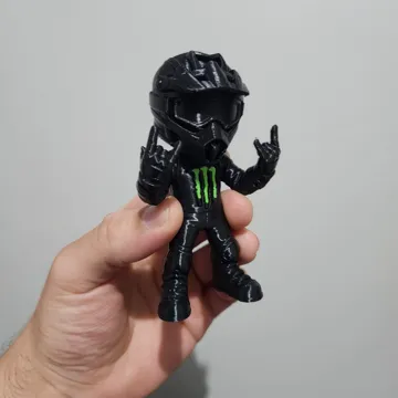 Letrero o emblema decorativo: mini motocross rider / Monster — vista de referencia 3