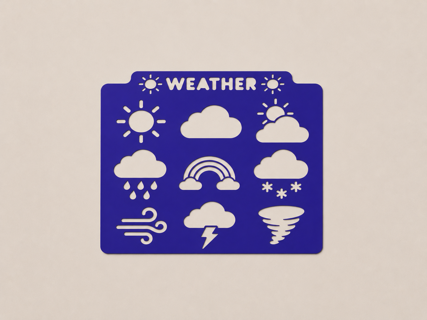 Weather Tracing Stencil | Kids Drawing Template
