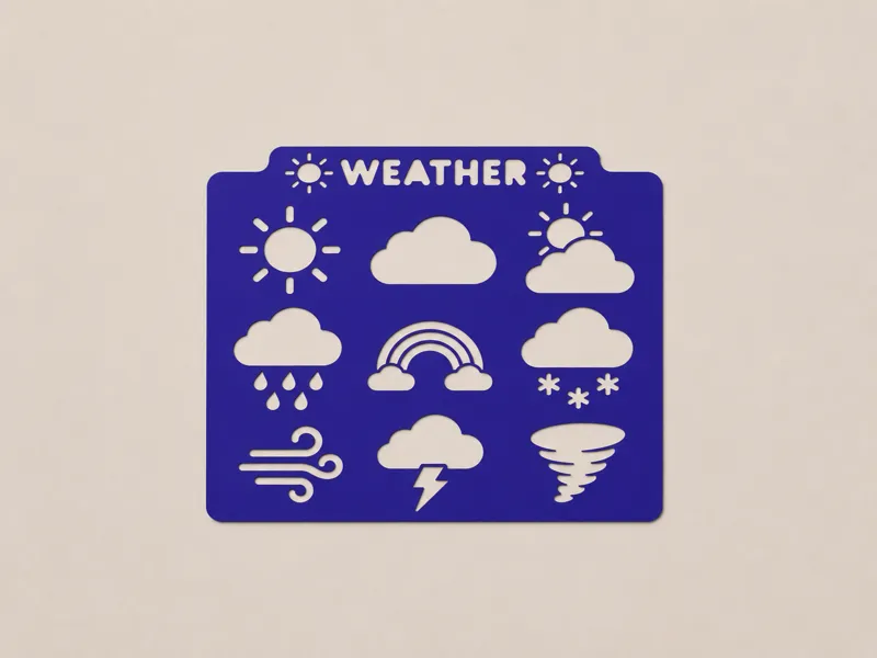 Weather Tracing Stencil | Kids Drawing Template