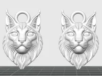 Médaillon tête de lynx — pendentif — photo 2