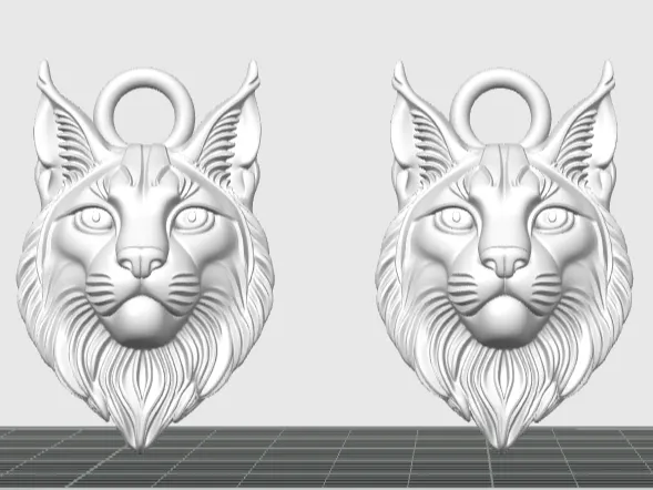 Médaillon tête de lynx — pendentif