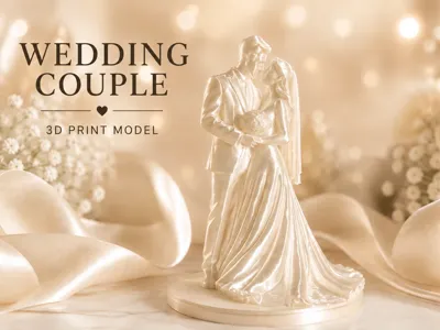 Elegant Bride and Groom Statue – 3D Cake Topper