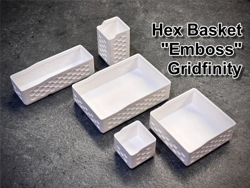 Hex Basket "Emboss" - Gridfinity