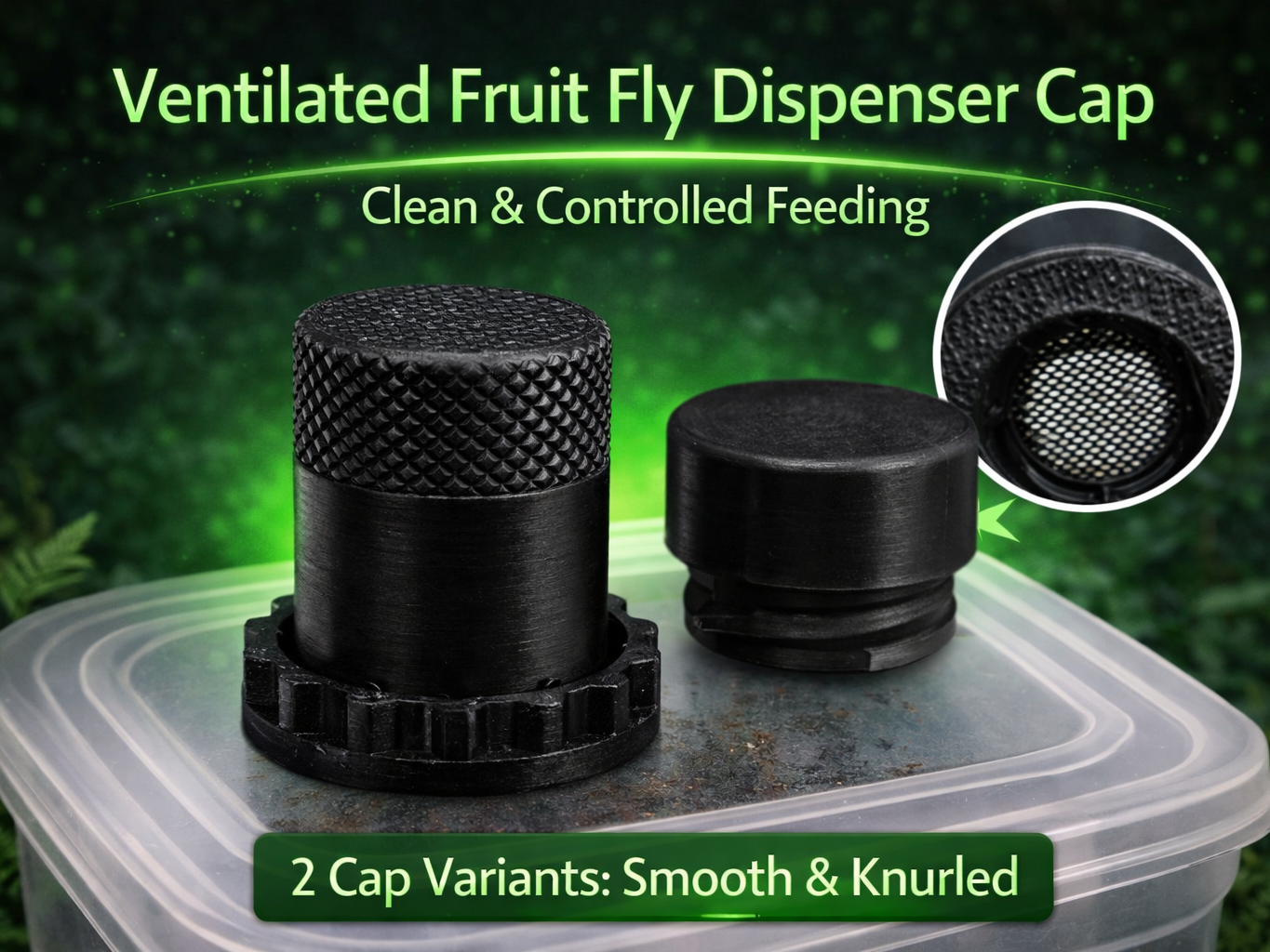 Ventilated Fruit Fly Dispenser Cap