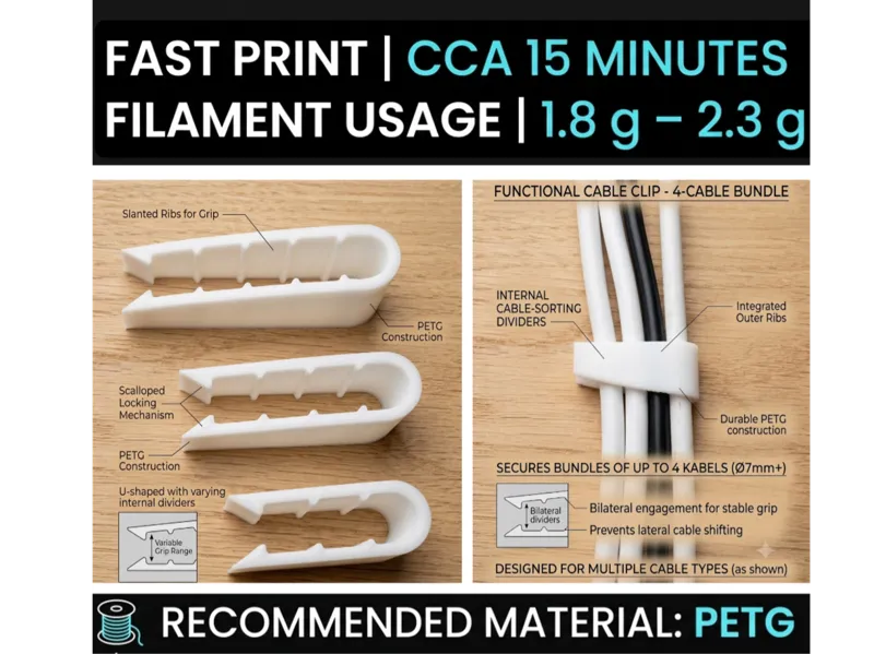 Cable Organizers / Clips (3, 4, and 5 Cables)