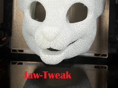 24" Headround Fox TPU Fursuit Headbase mono jawmod